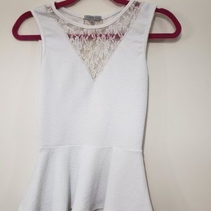 Charlotte Russe white lace cut-out top